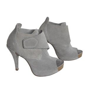 Pedro Garcia Chenoa Pumice Suede Peep-Toe Ankle Bootie 36.5 EU/6.5 US